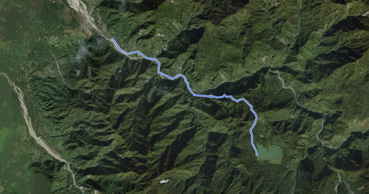 Маршрут Glao Lake Trail на спутниковом снимке