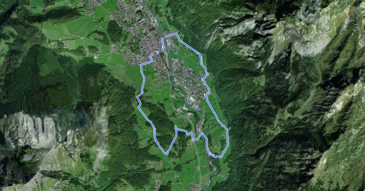 Маршрут Glarus-Rundweg на спутниковом снимке