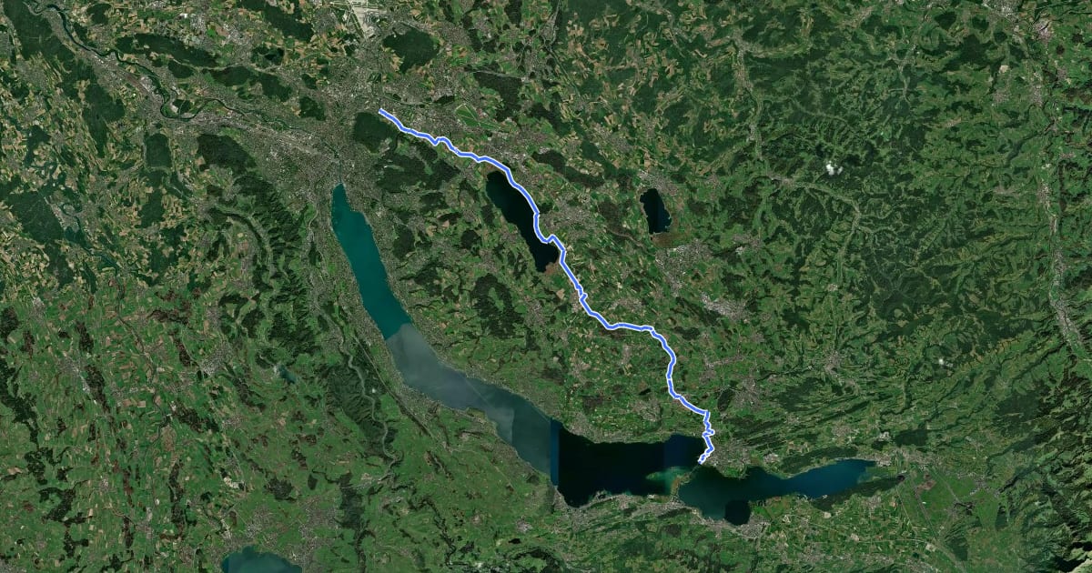 Маршрут Glatt-Route на спутниковом снимке