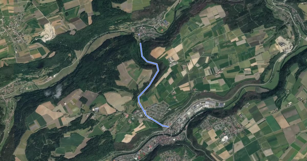 Маршрут Glatt-Sulz a.N. на спутниковом снимке