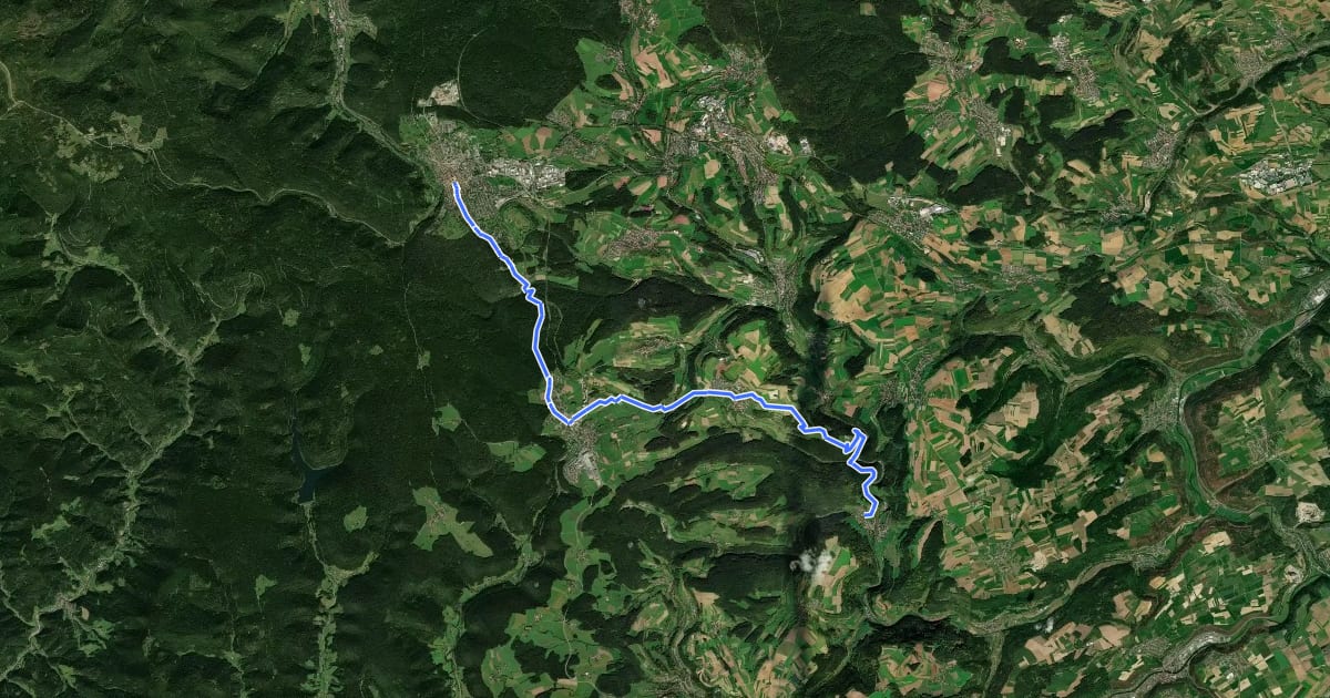 Маршрут Glatttal-Höhenweg на спутниковом снимке