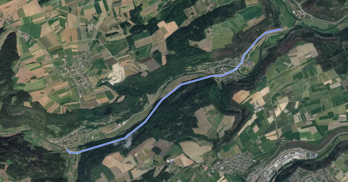 Маршрут Glatttalweg на спутниковом снимке