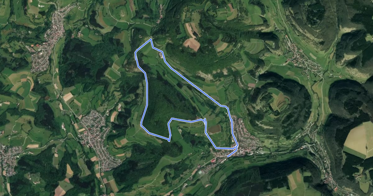 Маршрут Glaubensweg 15 Heldenbergweg на спутниковом снимке