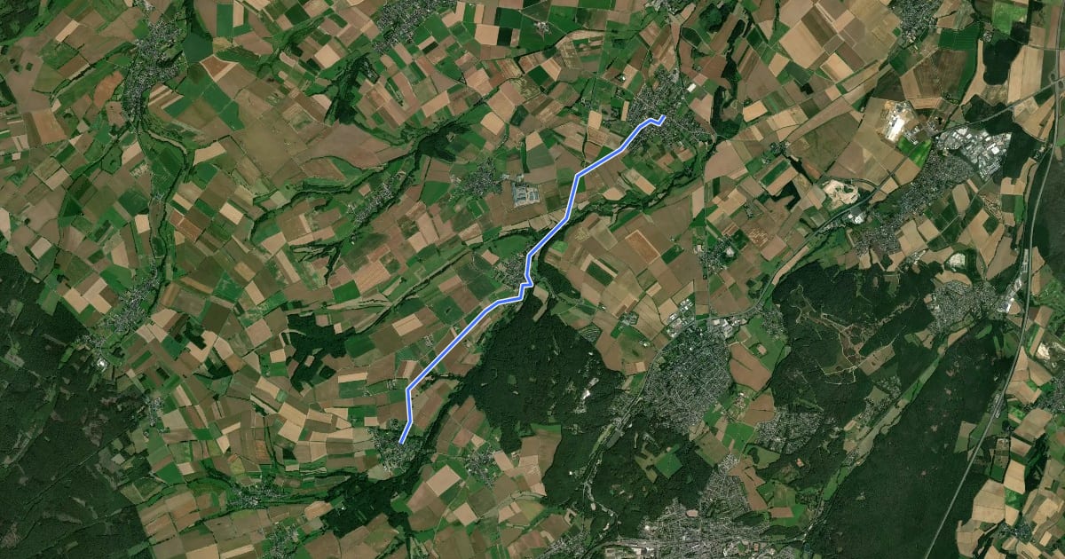 Маршрут Glehn (04) - Schwerfen (57) на спутниковом снимке