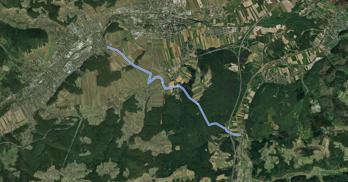 Маршрут Gleißenfeld - Ramplach - Dunkelstein на спутниковом снимке