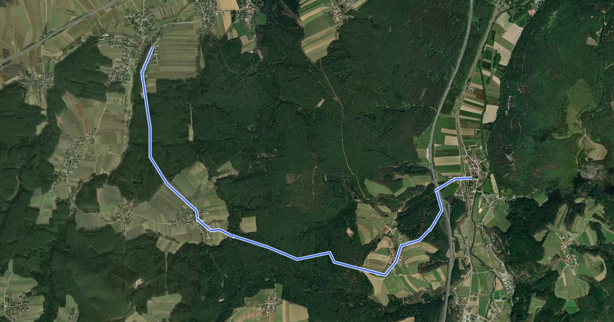 Маршрут Gleißenfeld - Witzelsberg - Hafning - Wartmannstetten на спутниковом снимке