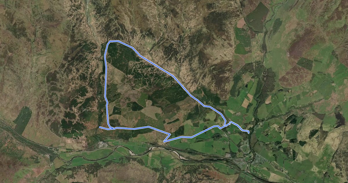 Маршрут Glen Banvie Trail на спутниковом снимке