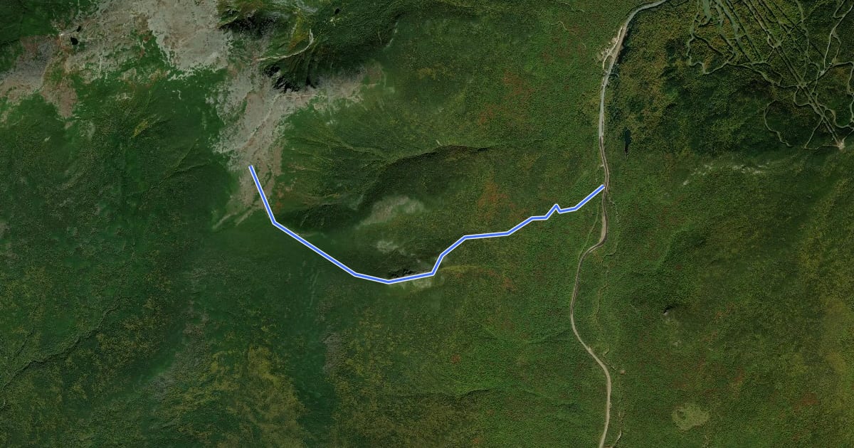 Маршрут Glen Boulder Trail на спутниковом снимке
