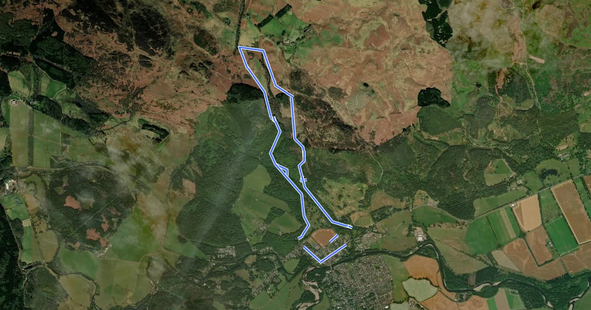 Маршрут Glen Lednock Circular Walk на спутниковом снимке