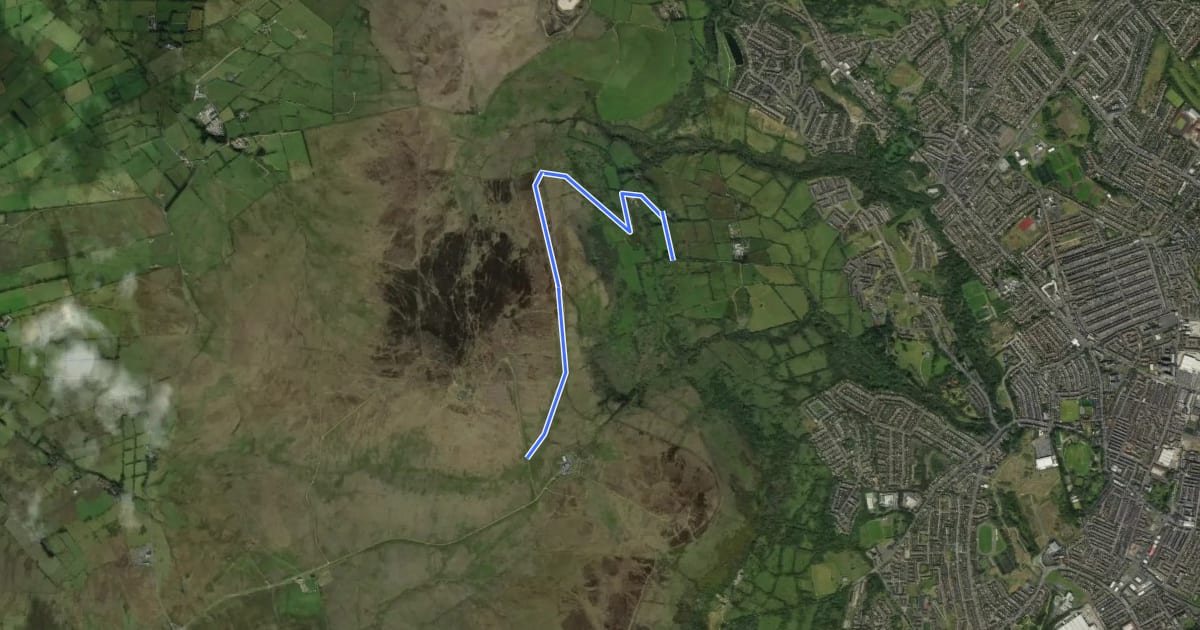 Маршрут Glencairn Trail, Divis and the Black Mountain на спутниковом снимке