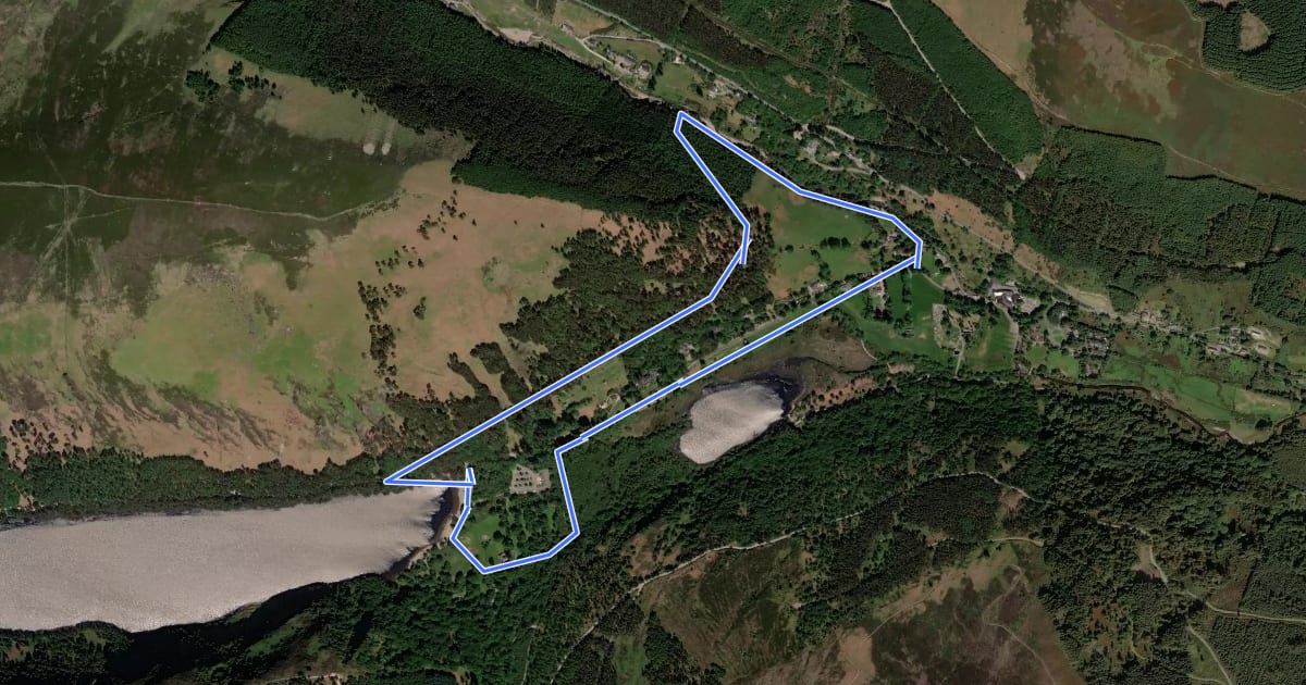 Маршрут Glendalough Grey Route на спутниковом снимке
