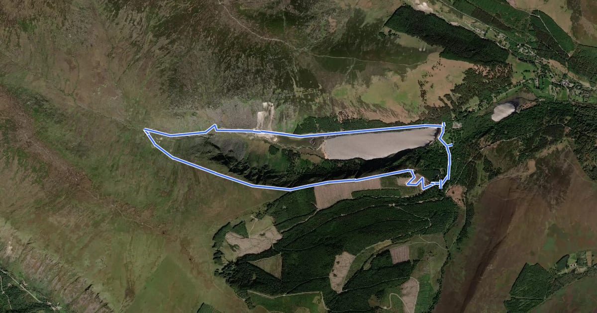 Маршрут Glendalough White Route на спутниковом снимке
