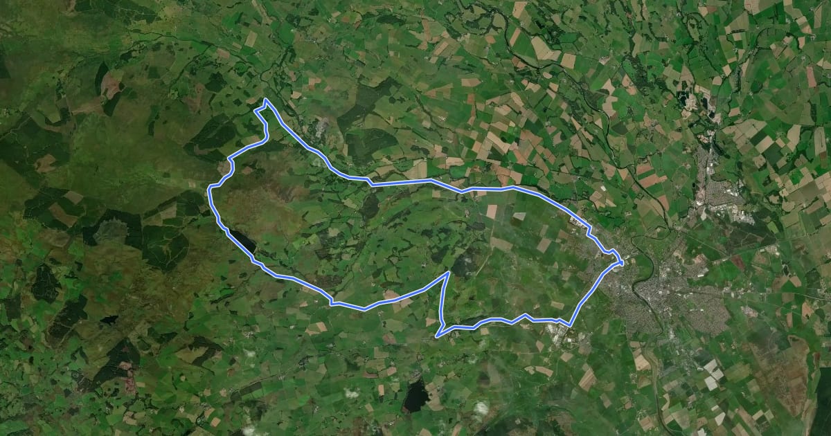 Маршрут Glenkiln Loop Cycle Route на спутниковом снимке