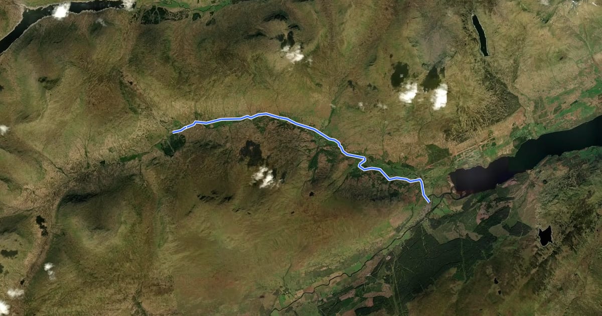 Маршрут Glenknock to Killin на спутниковом снимке