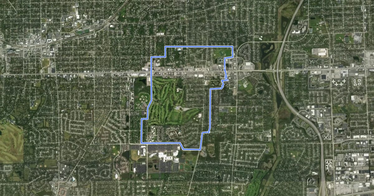 Маршрут Glenn Ellyn Bike Route на спутниковом снимке