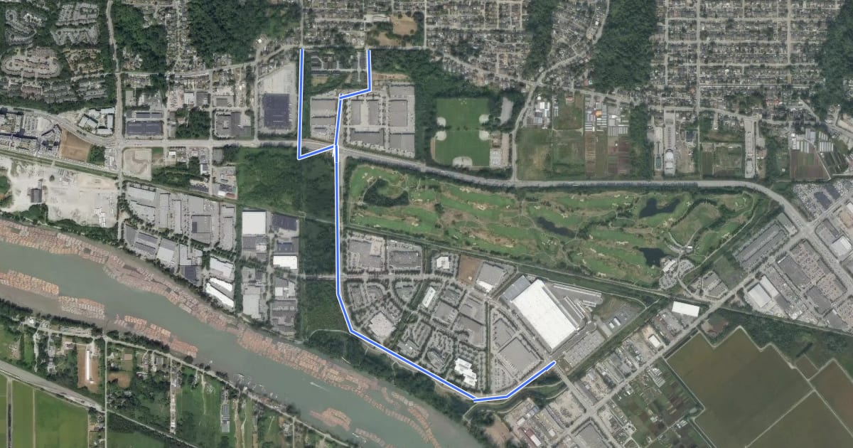Маршрут Glenylon Urban Trail на спутниковом снимке