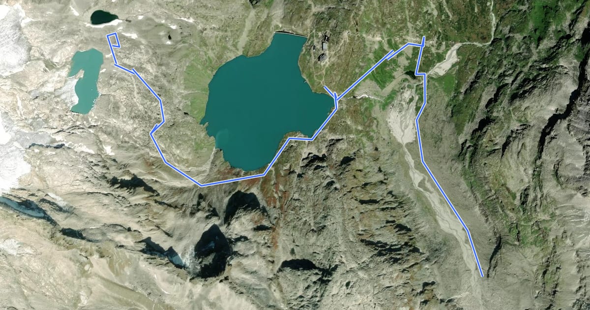 Маршрут Gletscherlehrweg на спутниковом снимке
