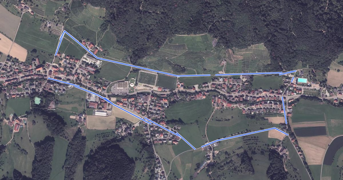 Маршрут Glottertäler Engelweg на спутниковом снимке