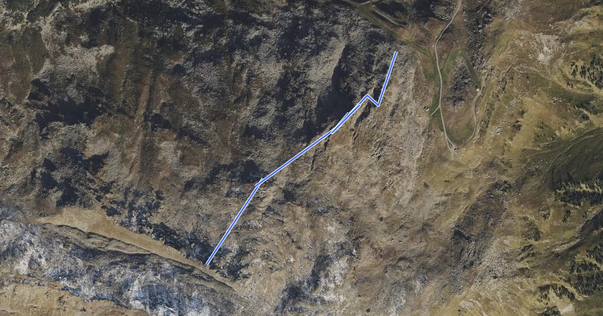 Маршрут Glungezer Klettersteig на спутниковом снимке
