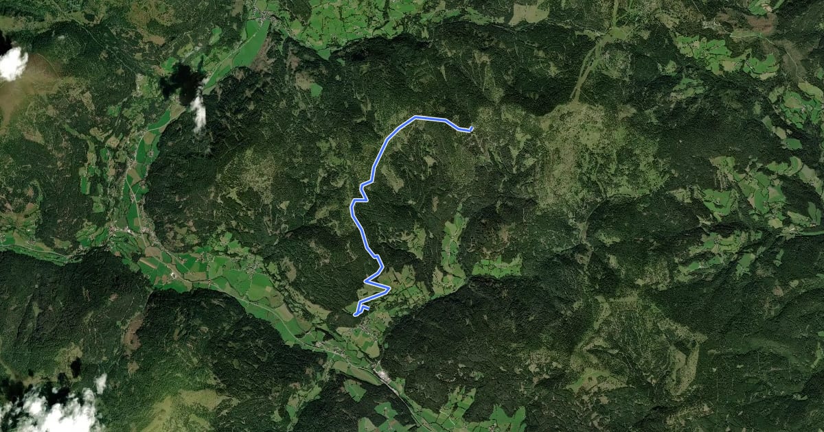 Маршрут Gnesauer Wanderweg 1543 на спутниковом снимке