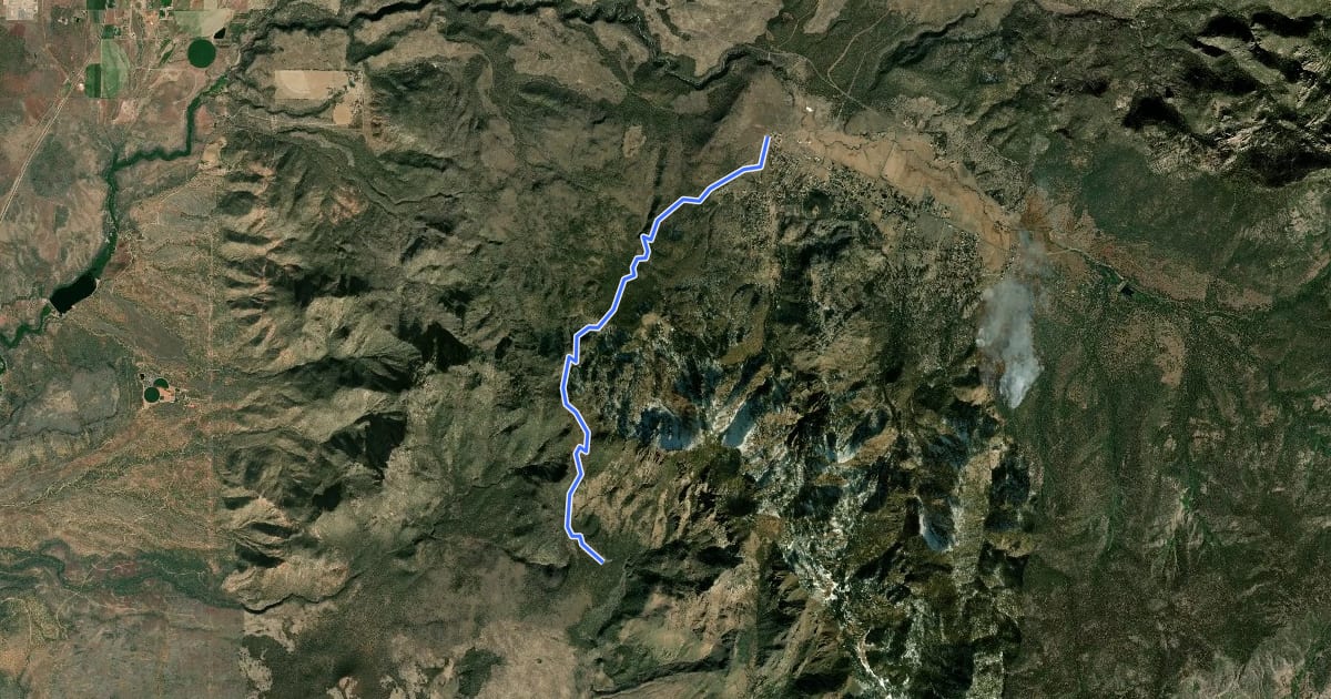 Маршрут Goat Spring Trail на спутниковом снимке