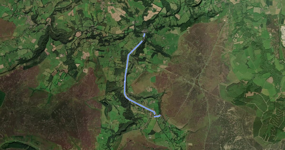 Маршрут Goathland to Grosmont Rail Trail на спутниковом снимке