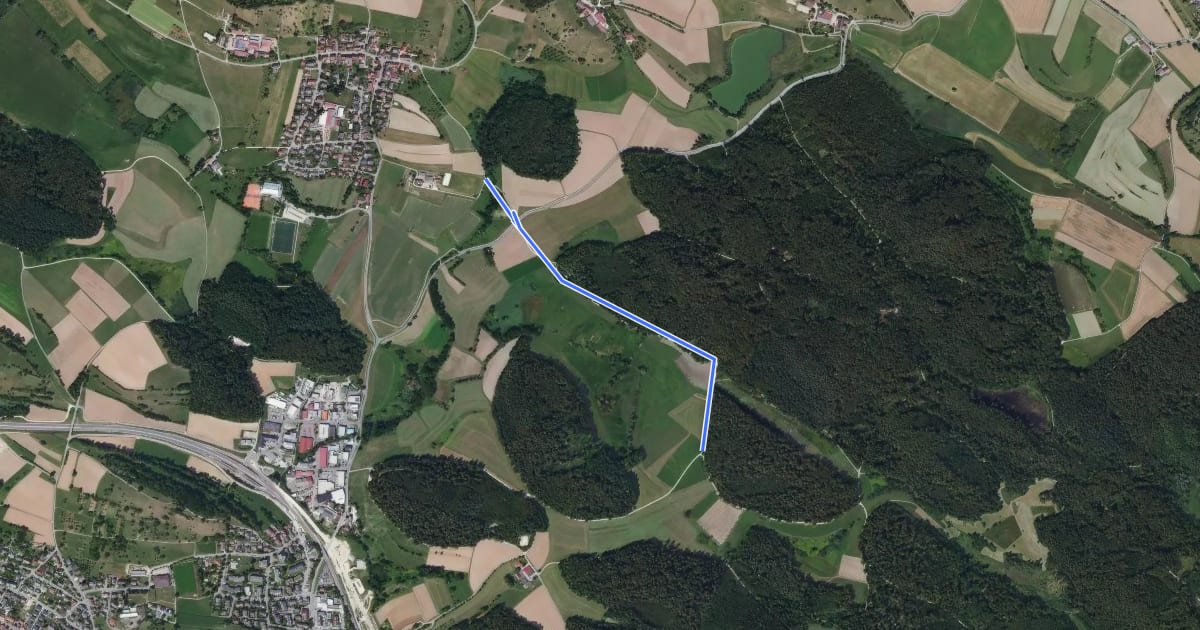 Маршрут Gockelsberg - Kellhof на спутниковом снимке