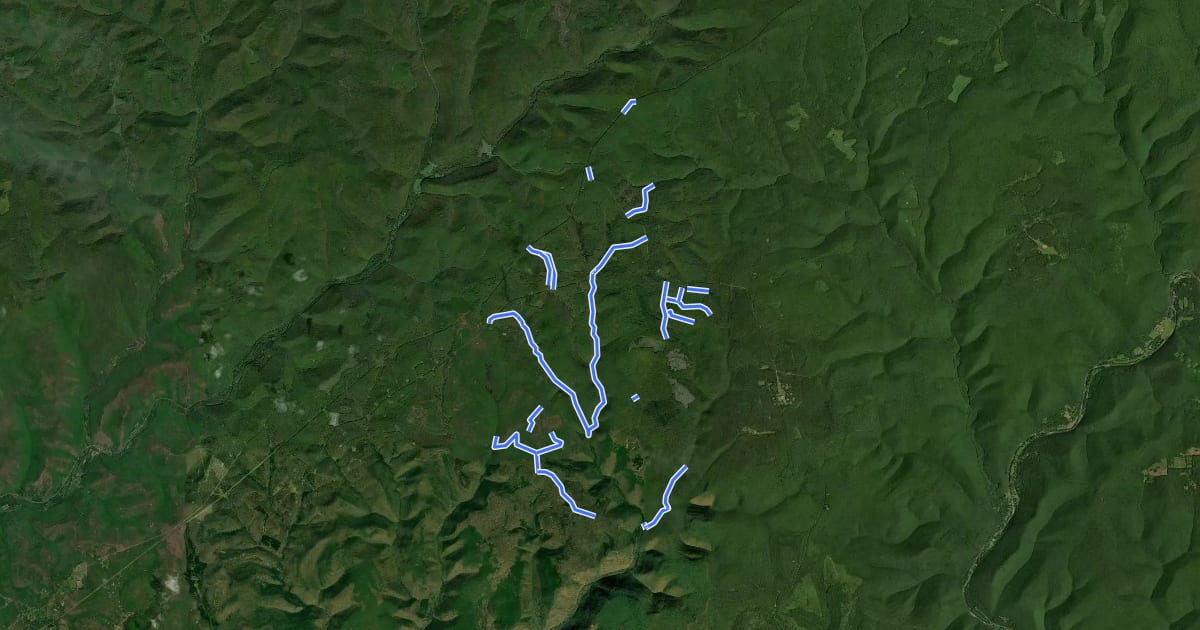 Маршрут God's Country Trails на спутниковом снимке