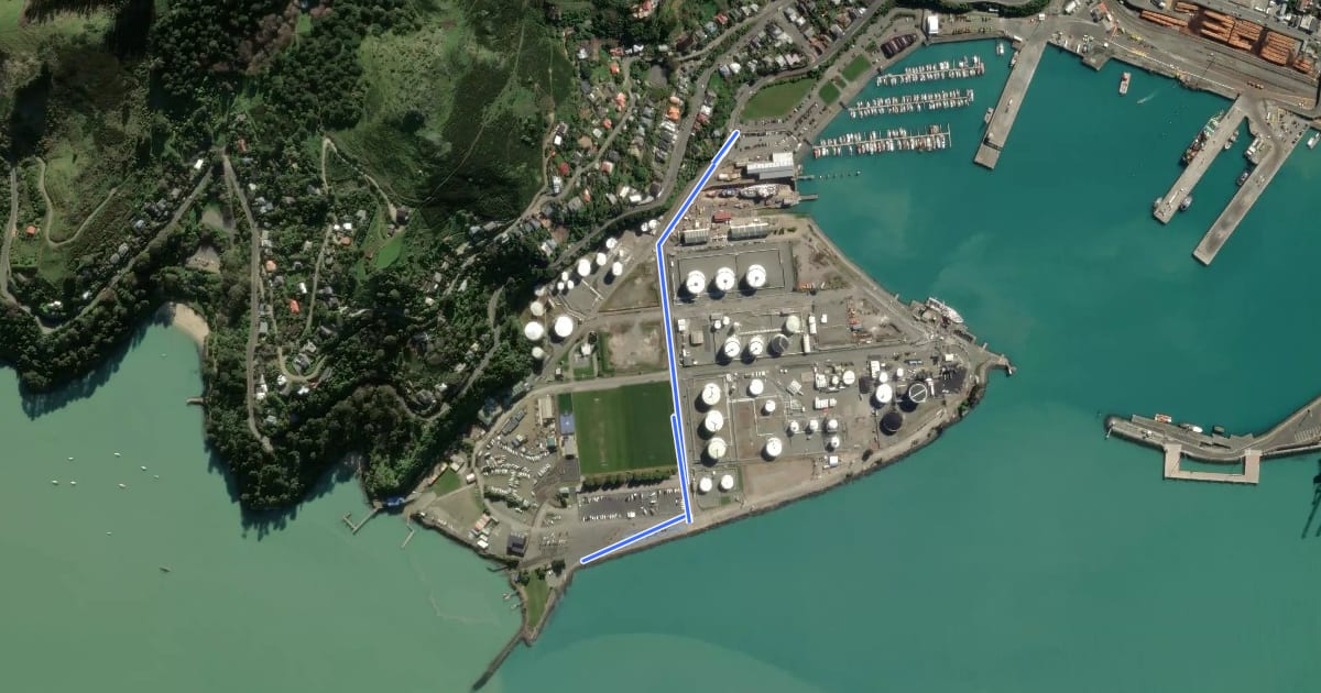 Маршрут Godley Quay Shared Path на спутниковом снимке