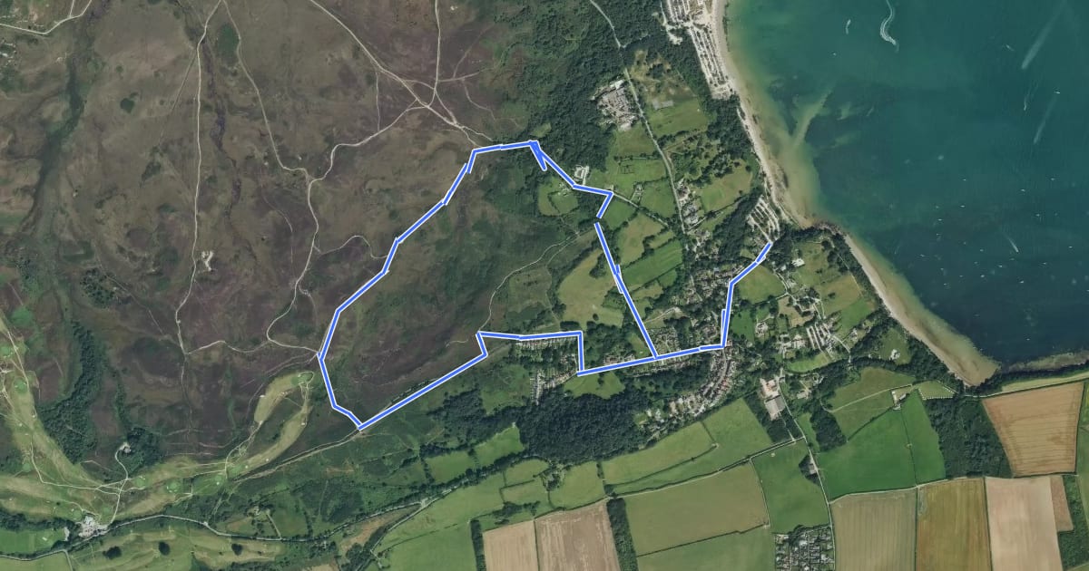 Маршрут Godlingston Heath walk, Purbeck Estate на спутниковом снимке