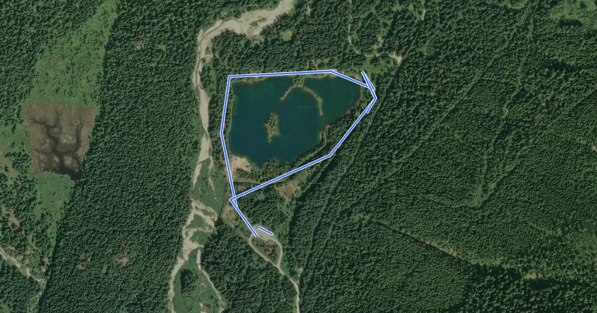 Маршрут Gold Creek Pond Trail на спутниковом снимке