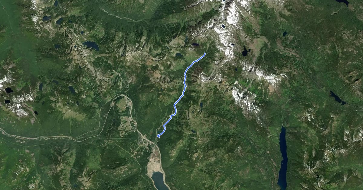 Маршрут Gold Creek Trail на спутниковом снимке