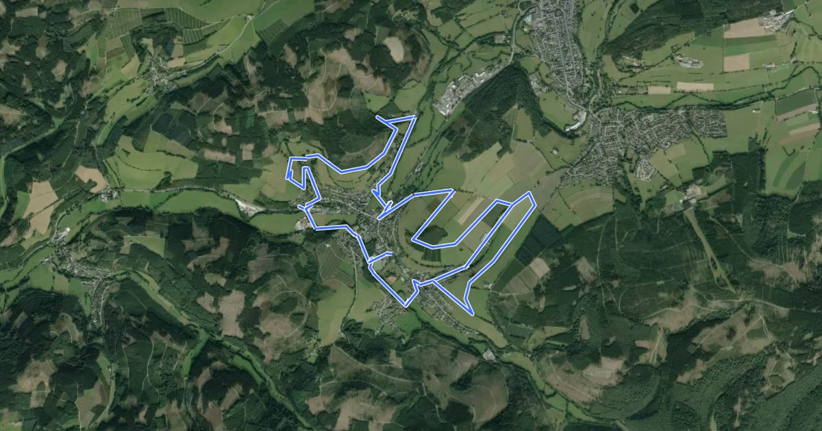 Маршрут Golddorf-Route Fleckenberg на спутниковом снимке