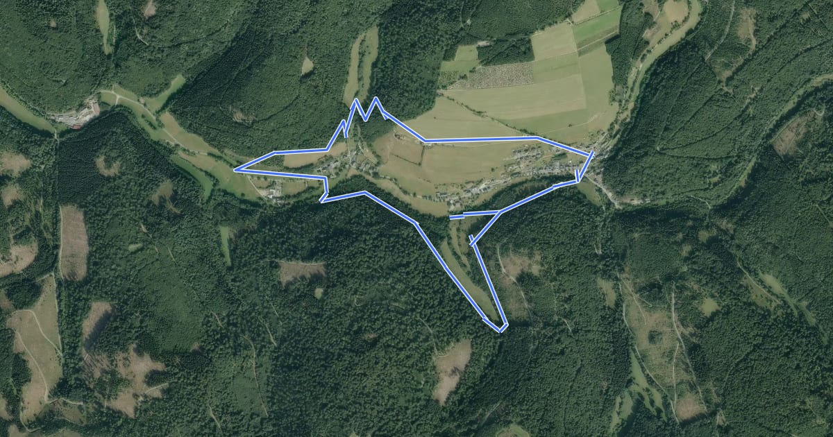 Маршрут Golddorf-Route Latrop на спутниковом снимке
