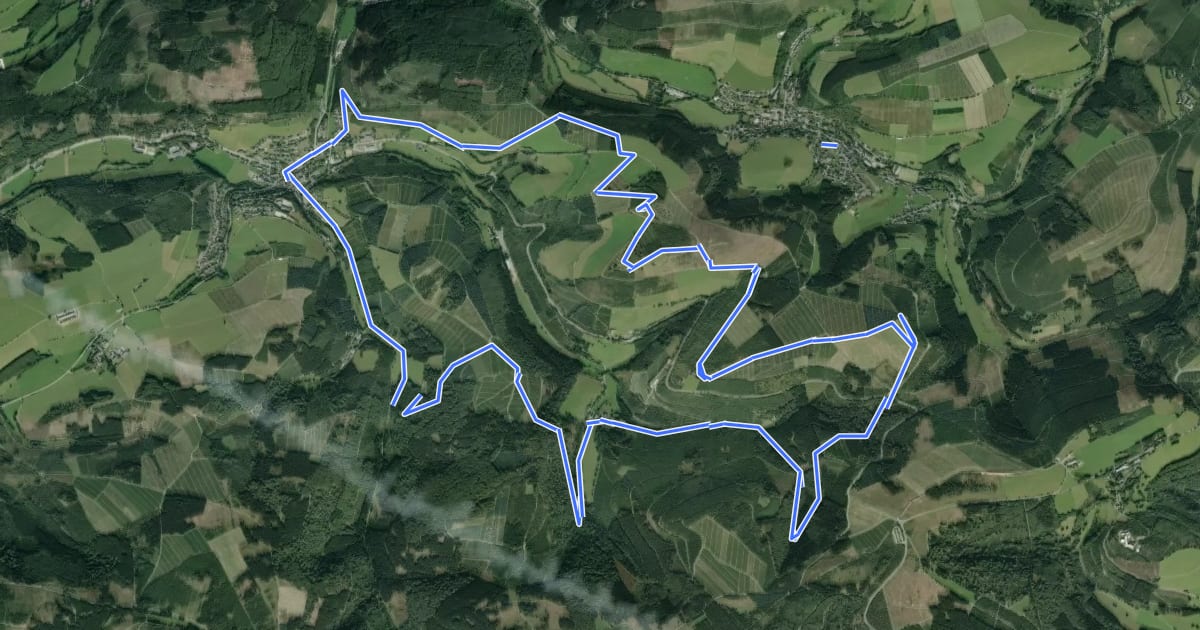 Маршрут Golddorf-Route Oberkirchen на спутниковом снимке