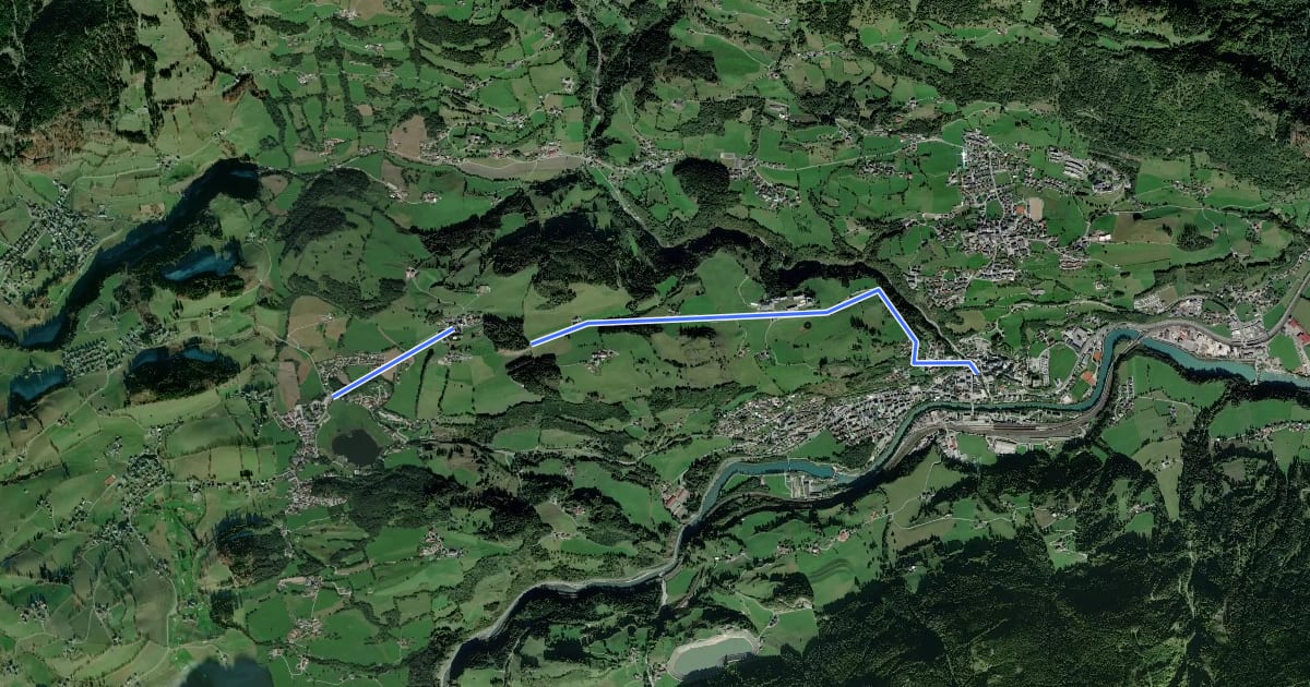 Маршрут Goldegg-Schwarzach über Schernberg на спутниковом снимке