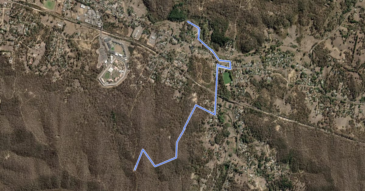 Маршрут Goldfields Track (Chewton / Castlemaine Bypass) на спутниковом снимке