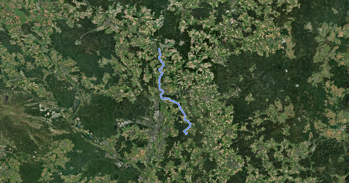 Маршрут Goldsteig 4: Neuhaus - Letzau/Oberhöll на спутниковом снимке