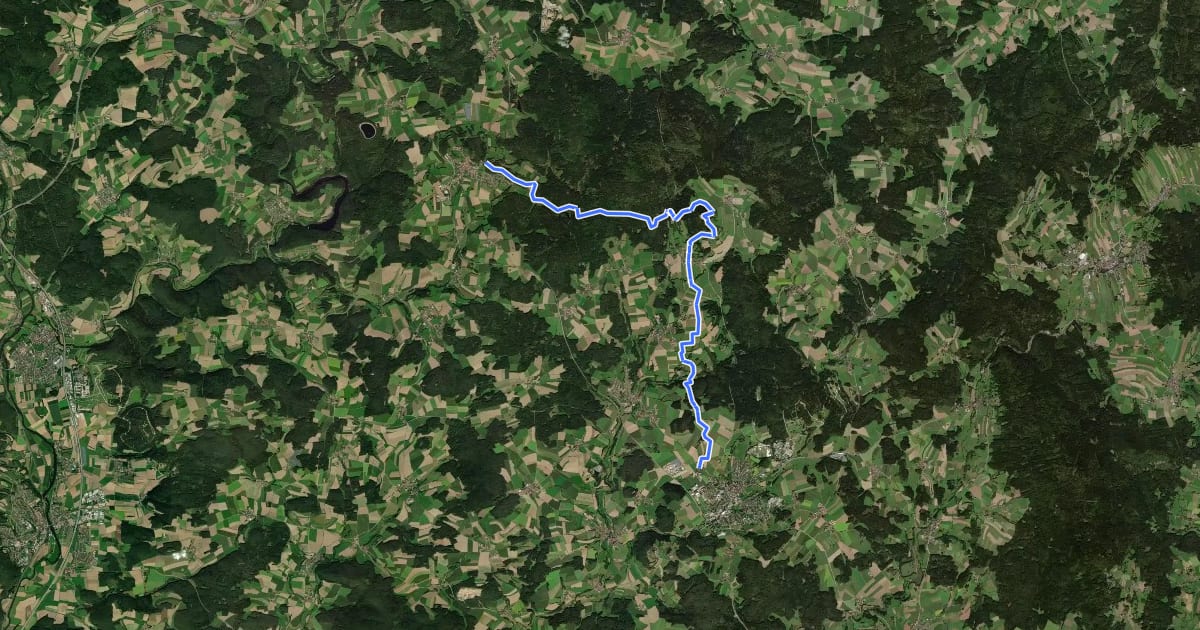 Маршрут Goldsteig 7: Tännesberg - Oberviechtach на спутниковом снимке