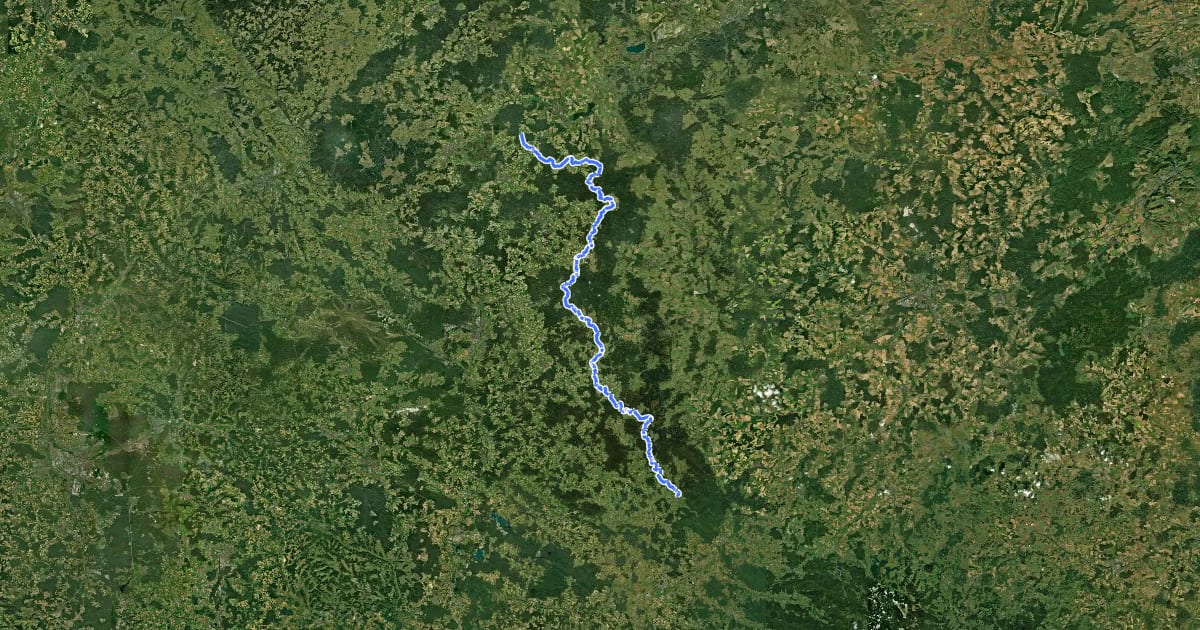 Маршрут Goldsteig Alternative Nr.1 Waldsassen → Waldmünchen (Nurtschweg) на спутниковом снимке