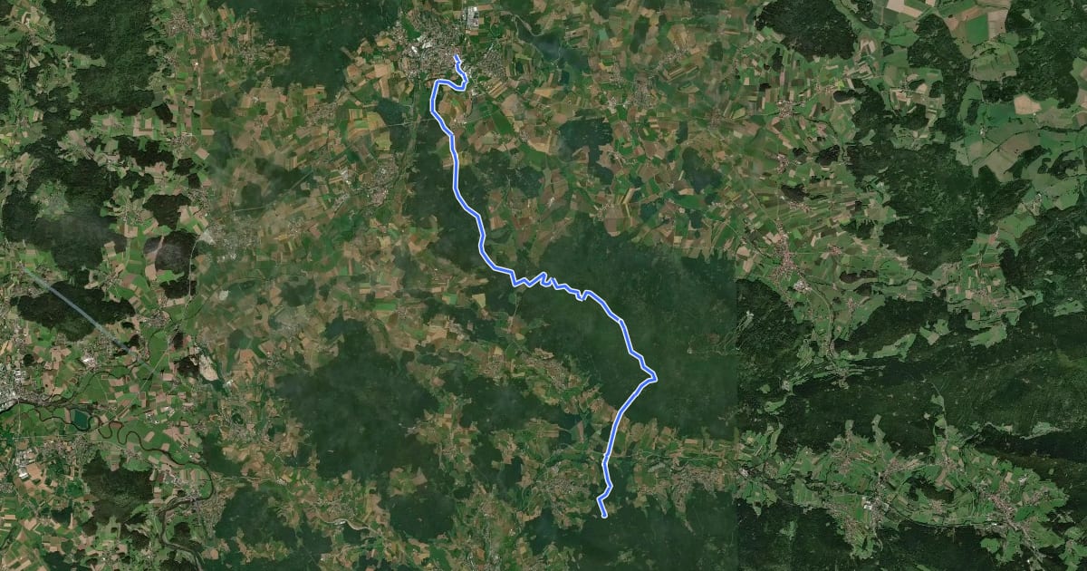 Маршрут Goldsteig N11: Furth im Wald - Schönbuchen на спутниковом снимке