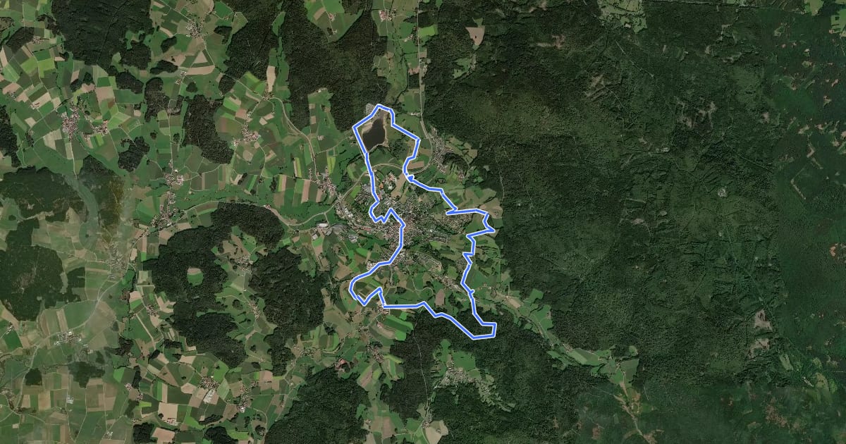Маршрут Goldsteig Rundweg Nr.10 Waldmünchen на спутниковом снимке