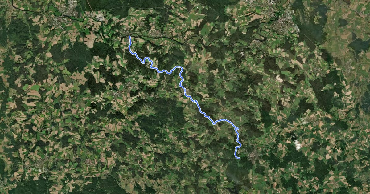Маршрут Goldsteig S11: Walderbach - Falkenstein на спутниковом снимке