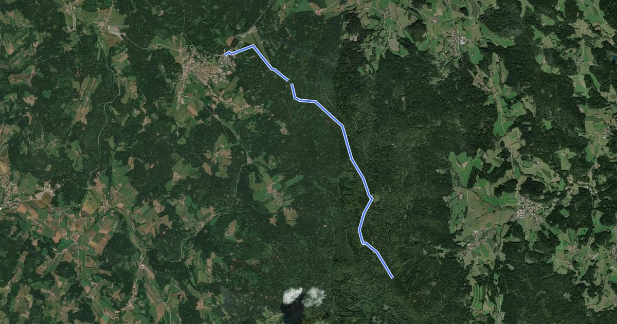 Маршрут Goldsteig S16: Sankt Englmar - Grandsberg на спутниковом снимке