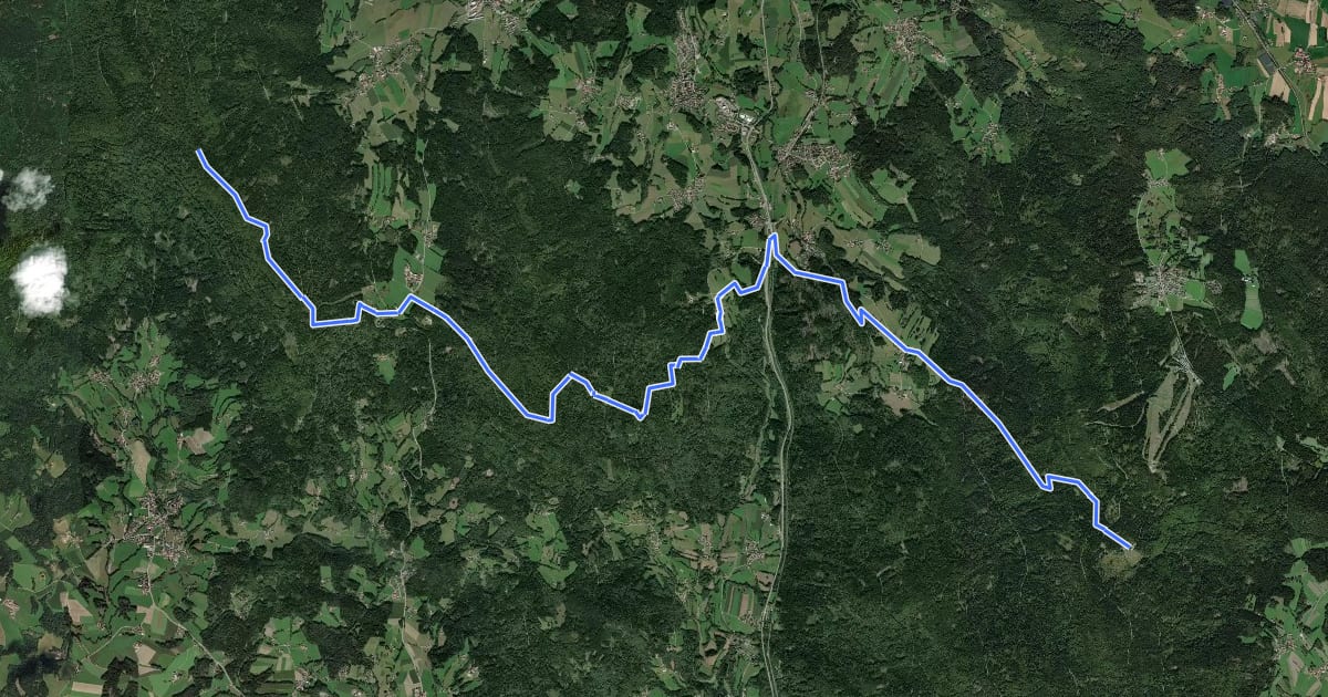 Маршрут Goldsteig S17: Grandsberg – Landshuter Haus на спутниковом снимке