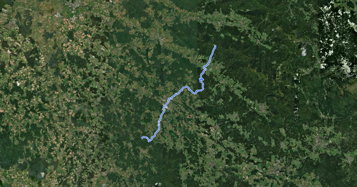 Маршрут Goldsteig Verbindungsweg Nr.28A Pröller → Arnbruck на спутниковом снимке