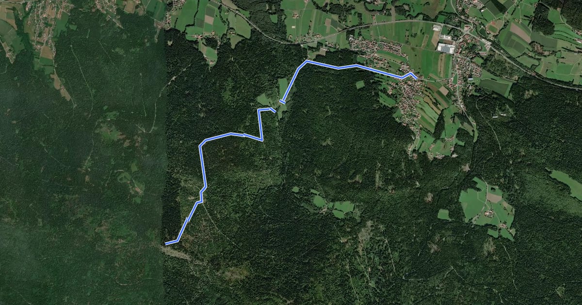 Маршрут Goldsteig Zuweg Nr.15 Arrach → Kaitersberg на спутниковом снимке