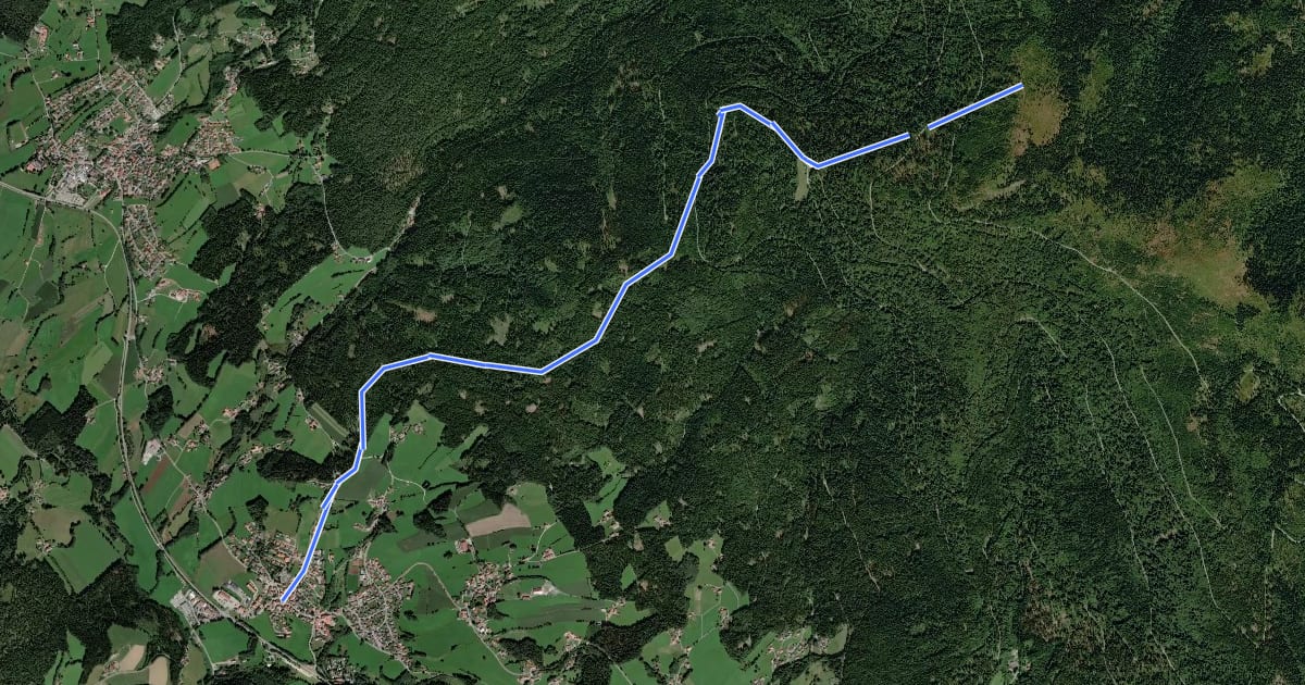Маршрут Goldsteig Zuweg Nr.17 Drachselried-Heugstatt на спутниковом снимке