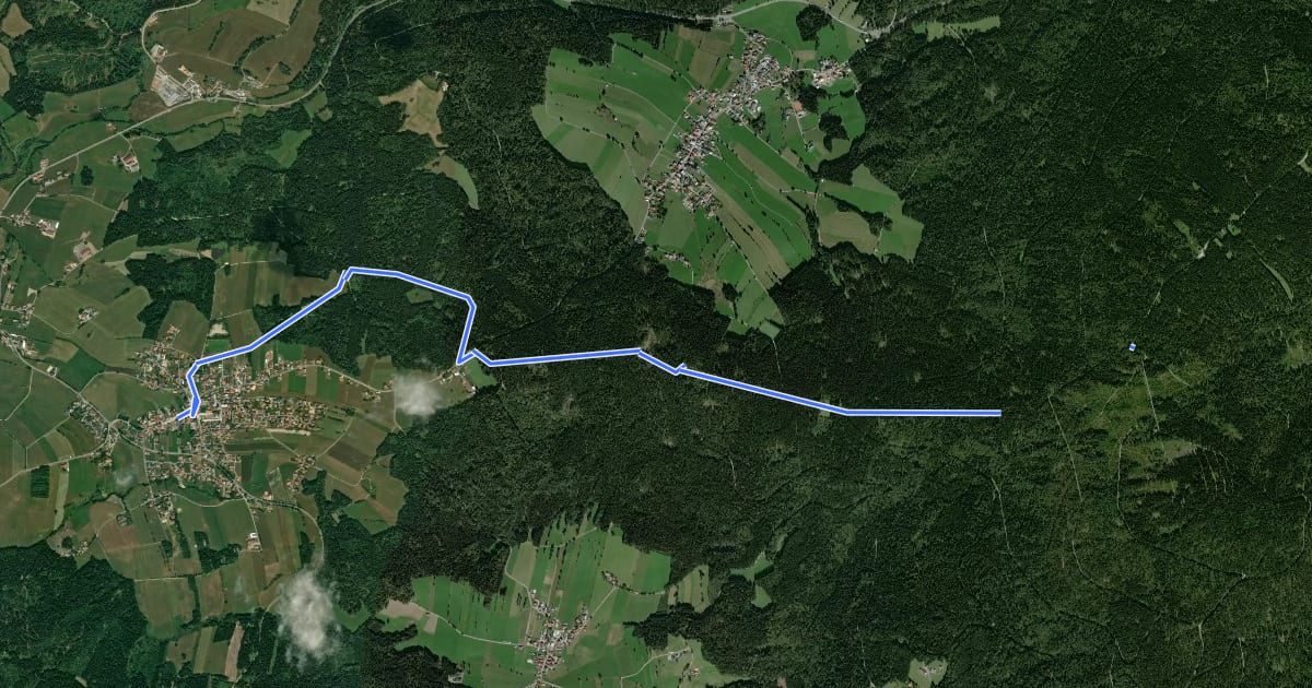 Маршрут Goldsteig Zuweg Nr.20 b, Hinterschmieding - Leopoldsreut на спутниковом снимке