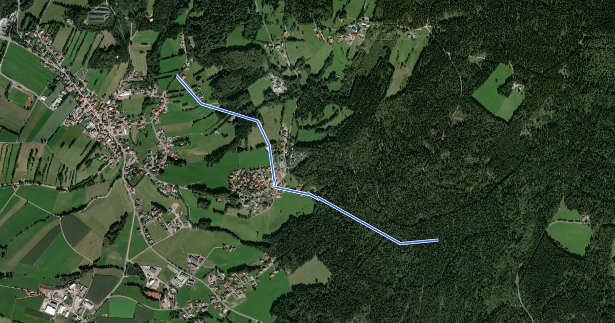 Маршрут Goldsteig Zuweg Nr.21, Grainet - Kohlstattbrunn на спутниковом снимке